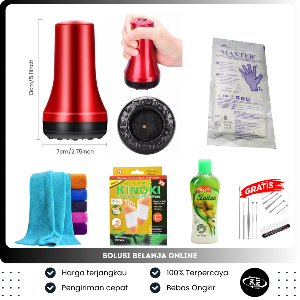 Paket Lengkap Alat Pijat Bekam Elektrik Multifungsi Alat Bekam Kop Lengkap Alat Terapi Bekam