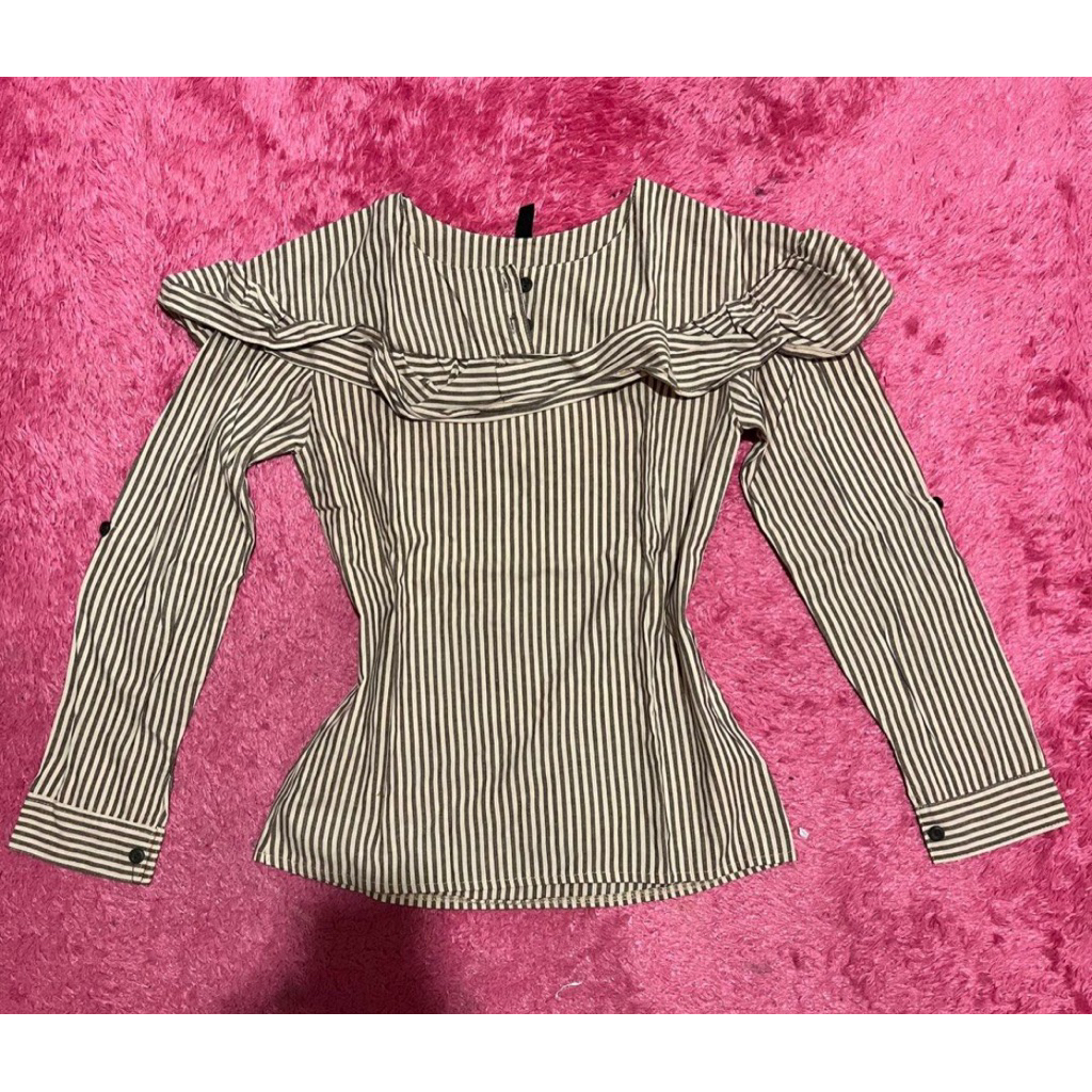 Blouse stripe ruffle dada