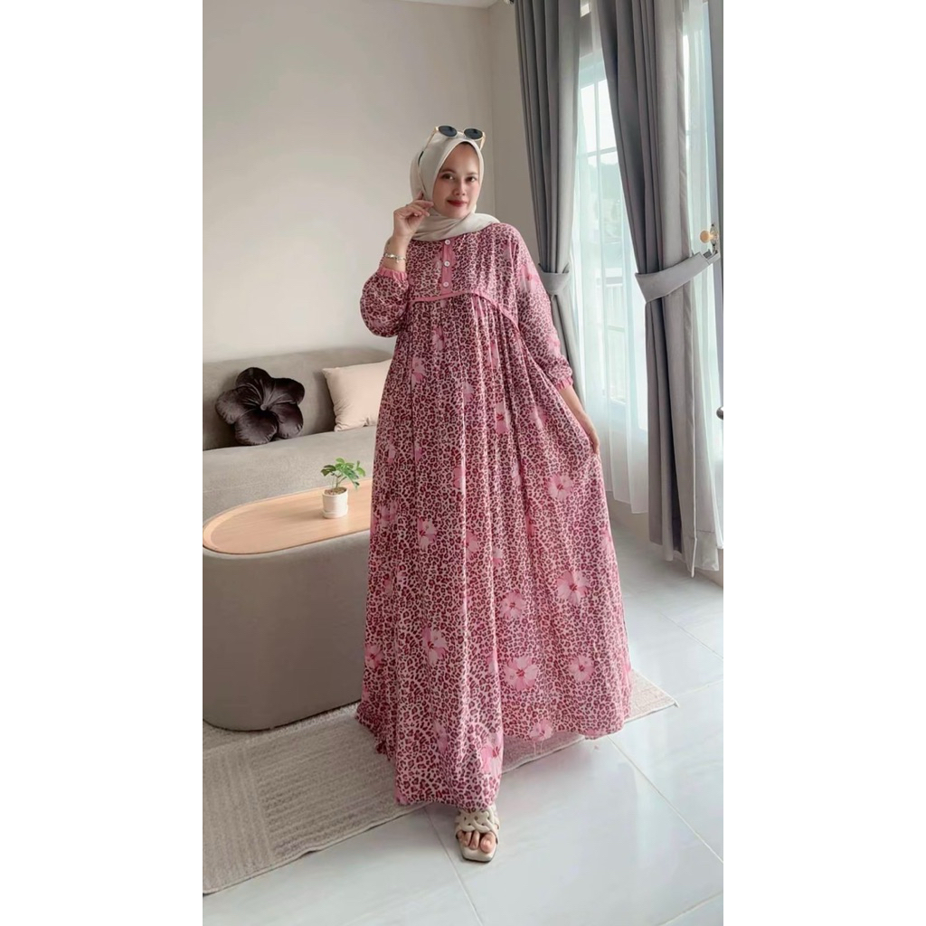 Gamis Jumbo Rayon Wanita Gamis Rempel Gamis Rayon Premium Busui Kancing Depan
