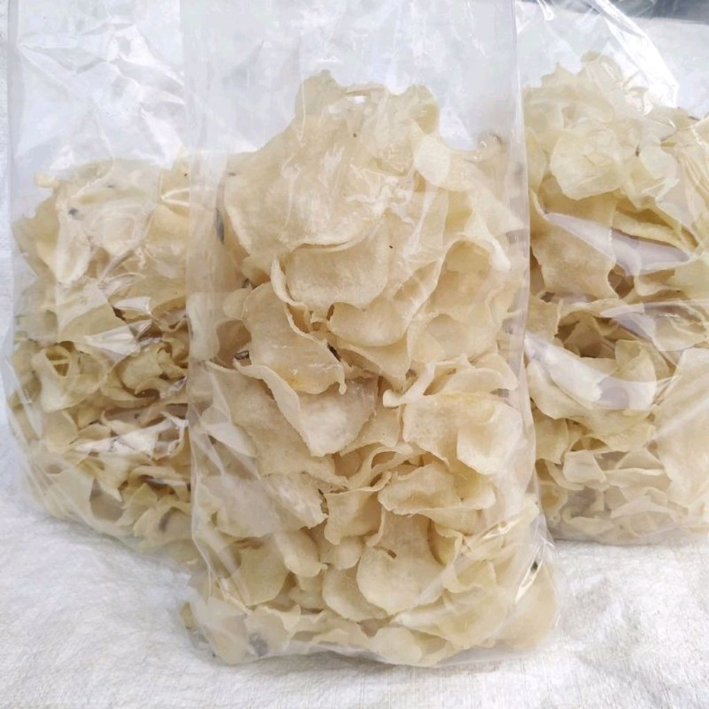 Free packing  Krupuk gadung mentah asin gurih 1 kg kualitas super grade A siap goreng khas kediri