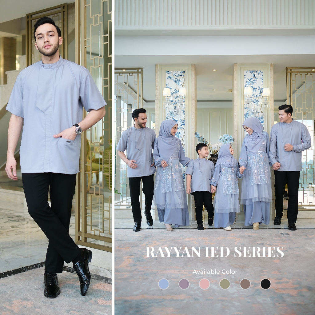 Zayra Hijab | Rayyan Series - Koko Pria Lengan Pendek - Sarimbit Lebaran Premium Jumbo Terbaru 2025