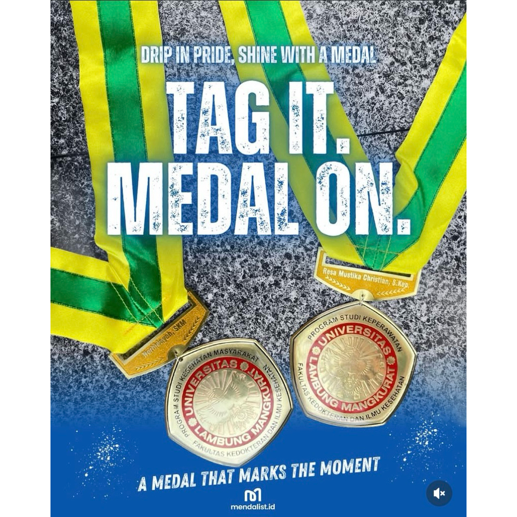 Medali Wisuda/Kalung Wisuda Stainless (Free Custom Nama)