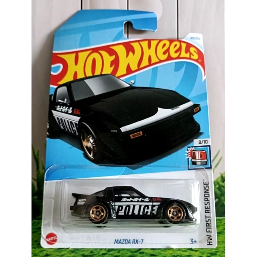 GOLDEN CARS - HOT WHEELS MAZDA RX-7 POLICE POLISI BLACK