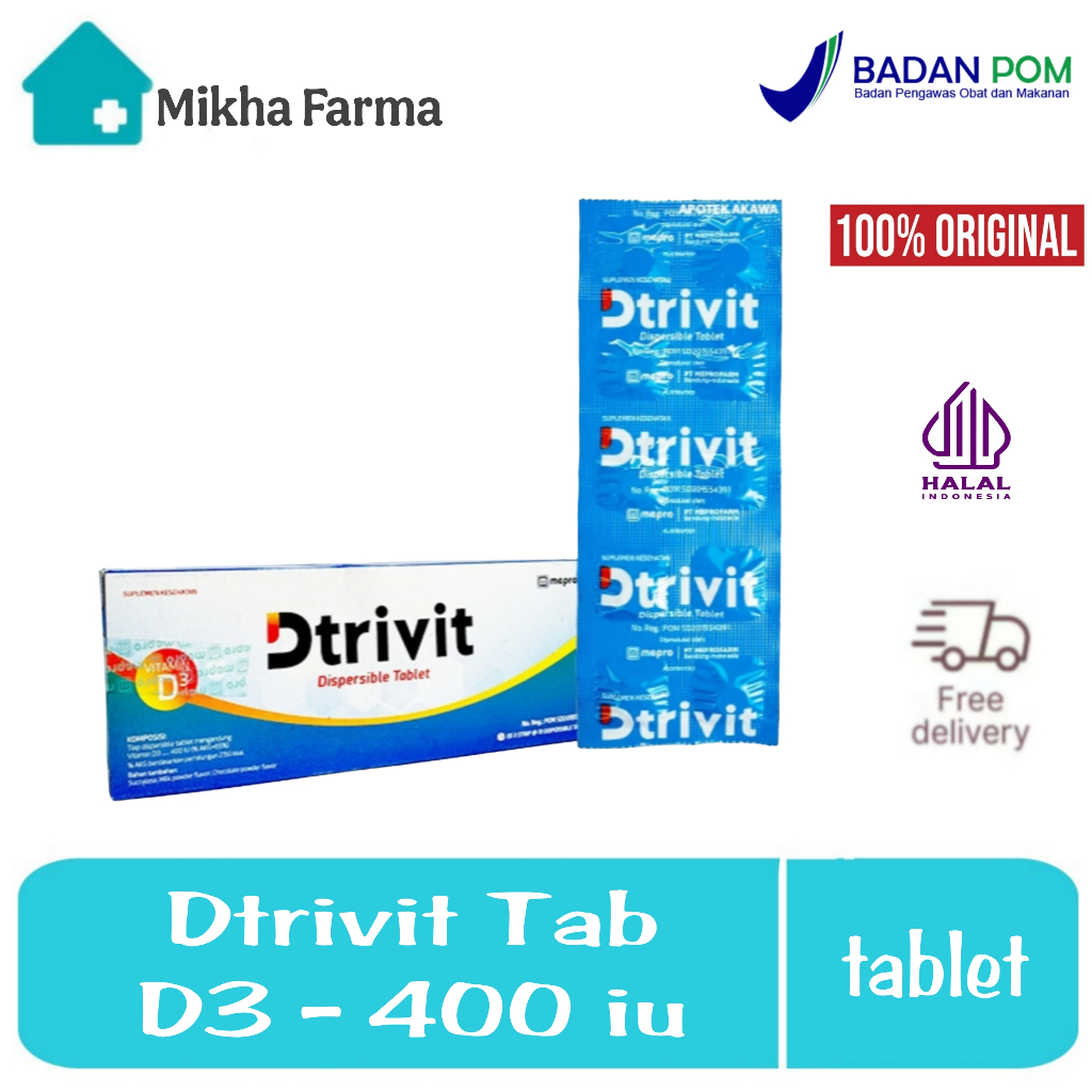 Dtrivit Vitamin D3 400 IU Tablet Dispersible - Suplemen Ibu Hamil