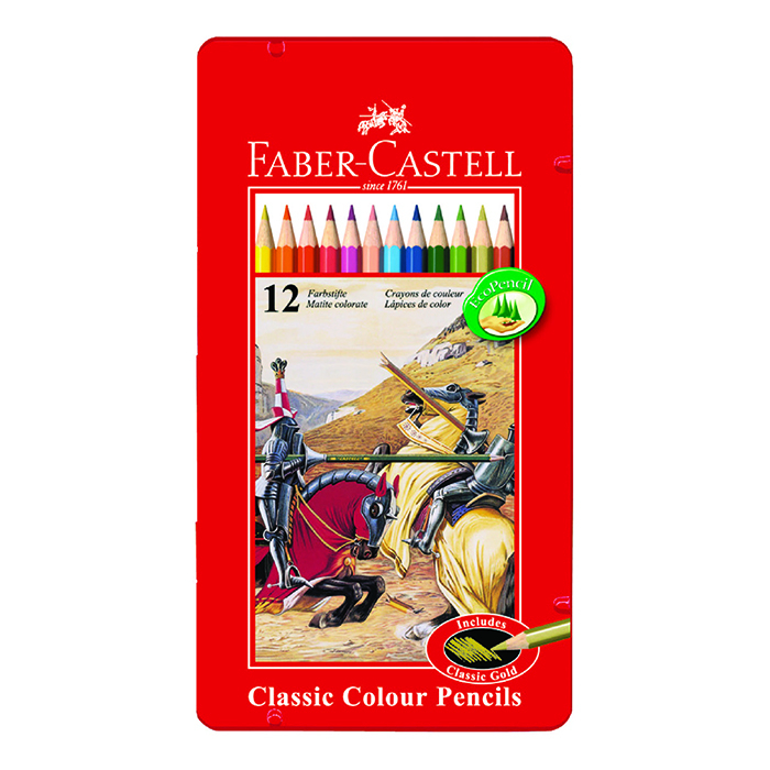 Faber-Castell Pensil Warna Set 12 Warna Panjang Kemasan Kaleng