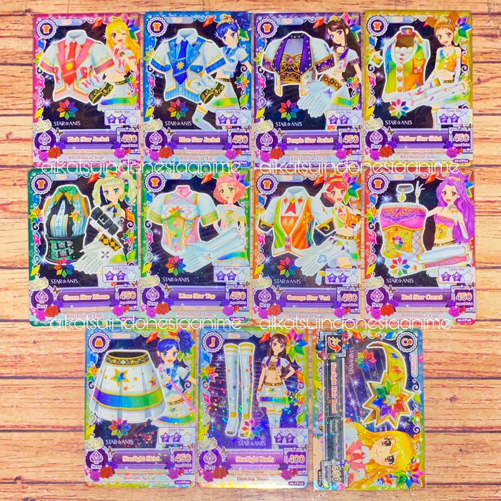 Star Anis Aikatsu - Pink Blue Purple Yellow Green Lime Orange Red Skirt Boots Starlight Hair Band