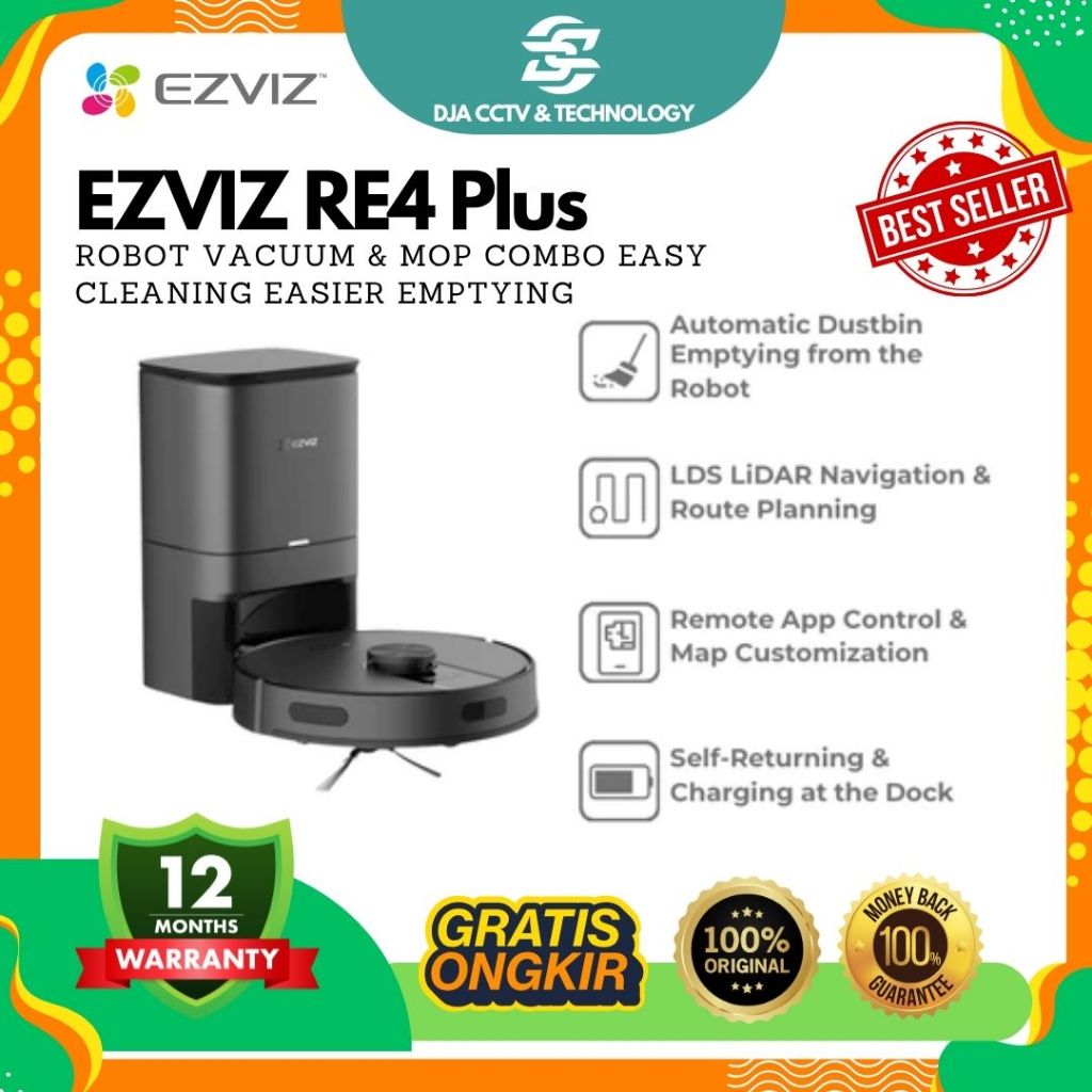 EZVIZ RE4P ROBOT VACUUM & MOP COMBO LASER NAVIGATION WITH DOCKING