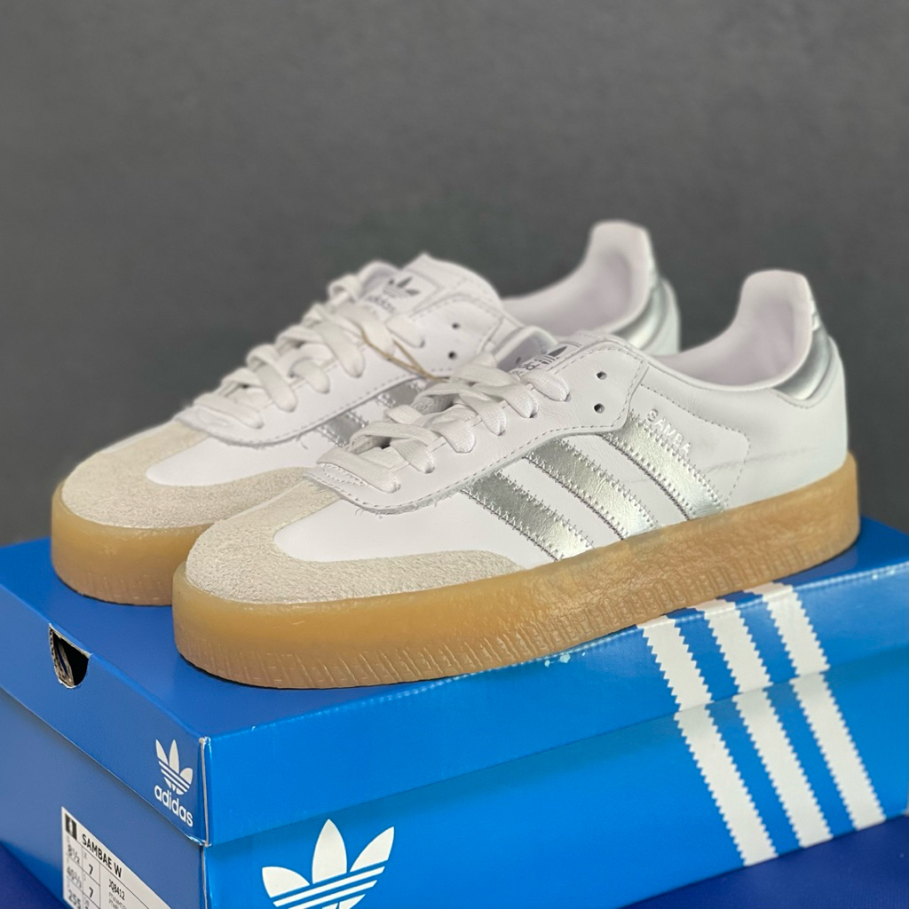 ADIDAS Samba E - White Silver Metallic | JQ8412 | Original Store Authentic Sepatu Sneakers Lifestyle