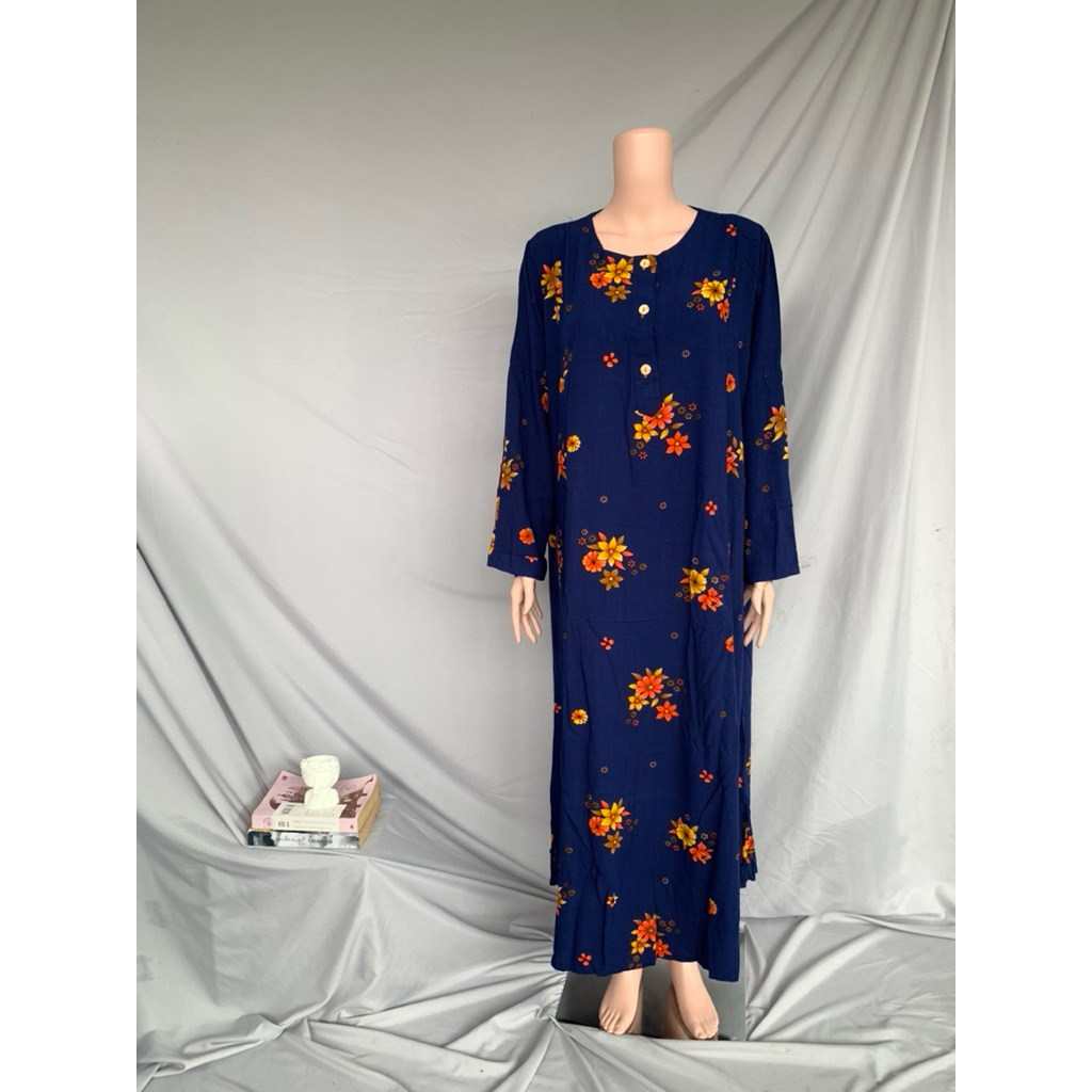 Abaya Sesawi Label Coklat | Daster Panjang Sesawi | Gamis Rayon Adem Jumbo