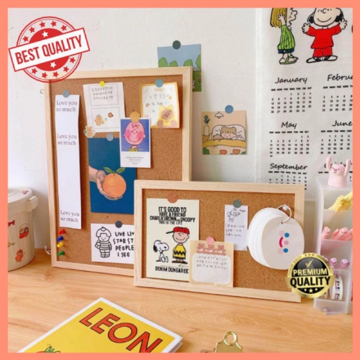 Cork Board /Message Board / Vision Board / Mading Kamar / Pin Board / Decorative Board with Frame