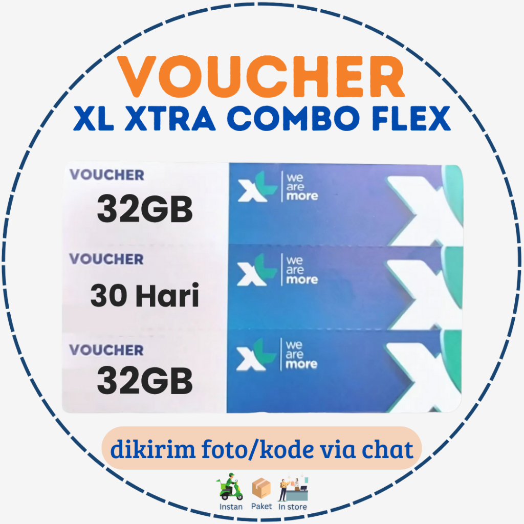 Voucher Kuota XL 32GB Full 24 JAM Masa Aktif 30 Hari | Vouvher XL Xtra Combo Flex
