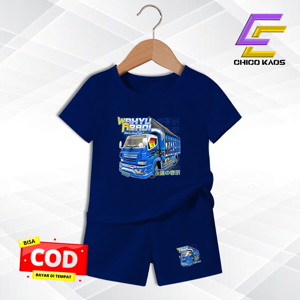 Baju Setelan Truck Wahyu abadi Anak Laki Laki - Kaos Distro Karakter Truck Wahyu abadi  Keren