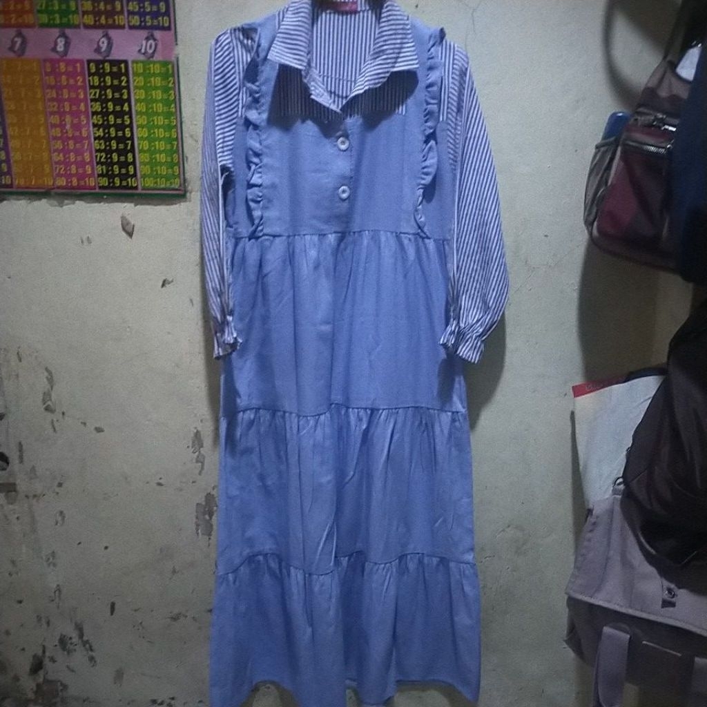 Preloved PL Gamis Umpak Biru Kids Catherine