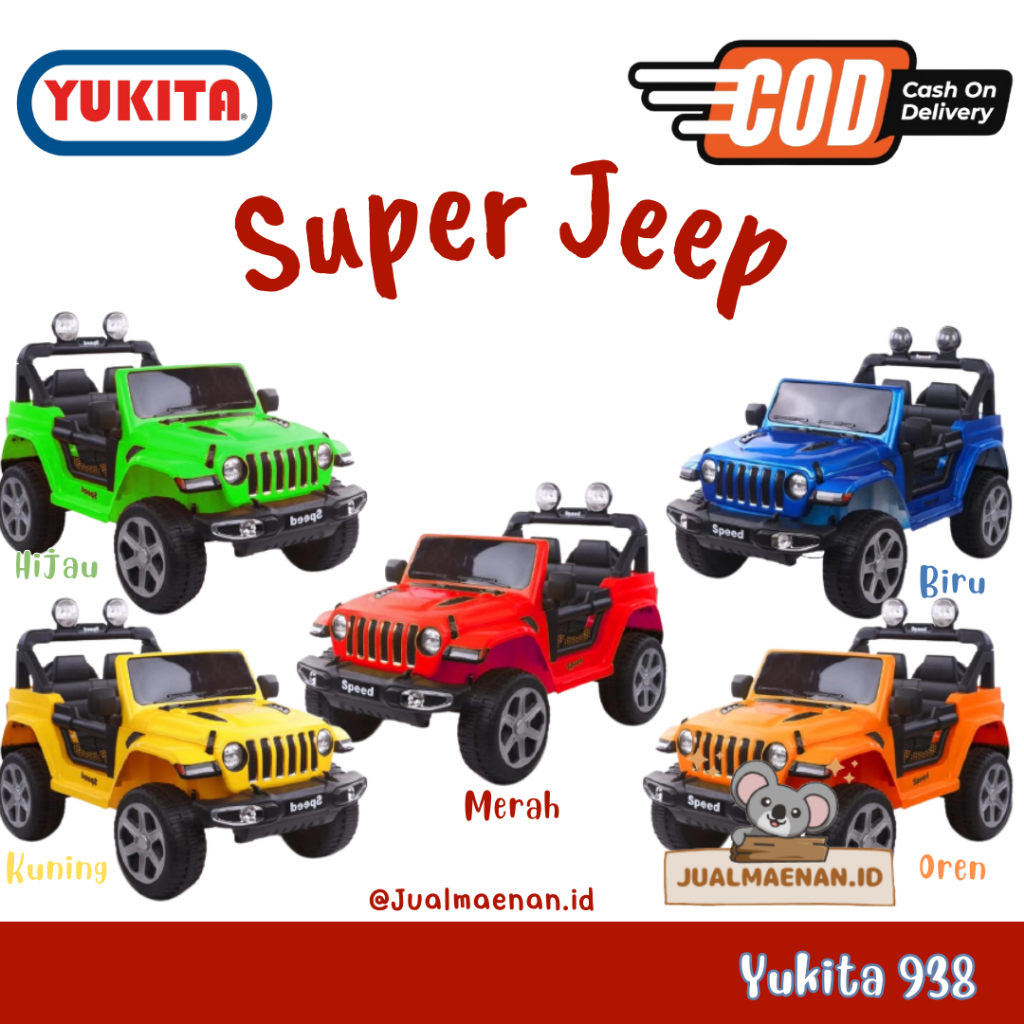 YUKITA 938 RUBICON Mobil aki jeep mainan anak