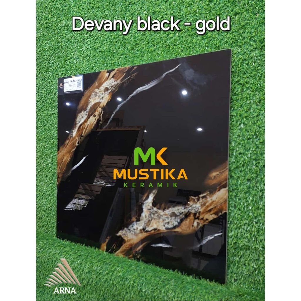 GRANITE LANTAI 60x60 DEVANY BLACK GOLD / ARNA / GLOSSY