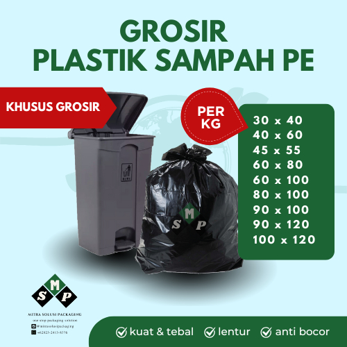 KHUSUS GROSIR  Plastik Kresek Sampah PE all ukuran - HARGA PER KG / TRASHBAG KILOAN / KRESEK SAMPAH 
