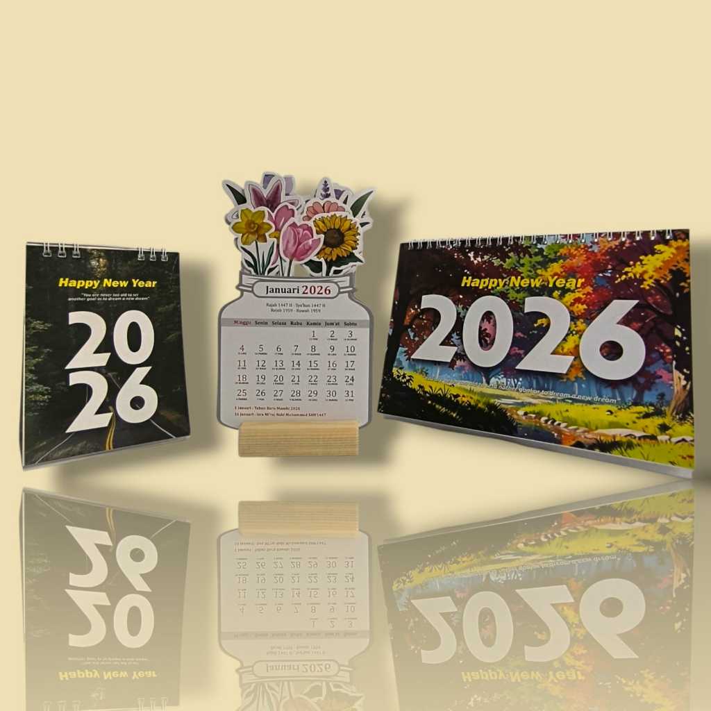 Kalender Meja Aestetic 2026 meja mini - meja besar- vas bunga - TERMURAH PREMIUM DESIGN