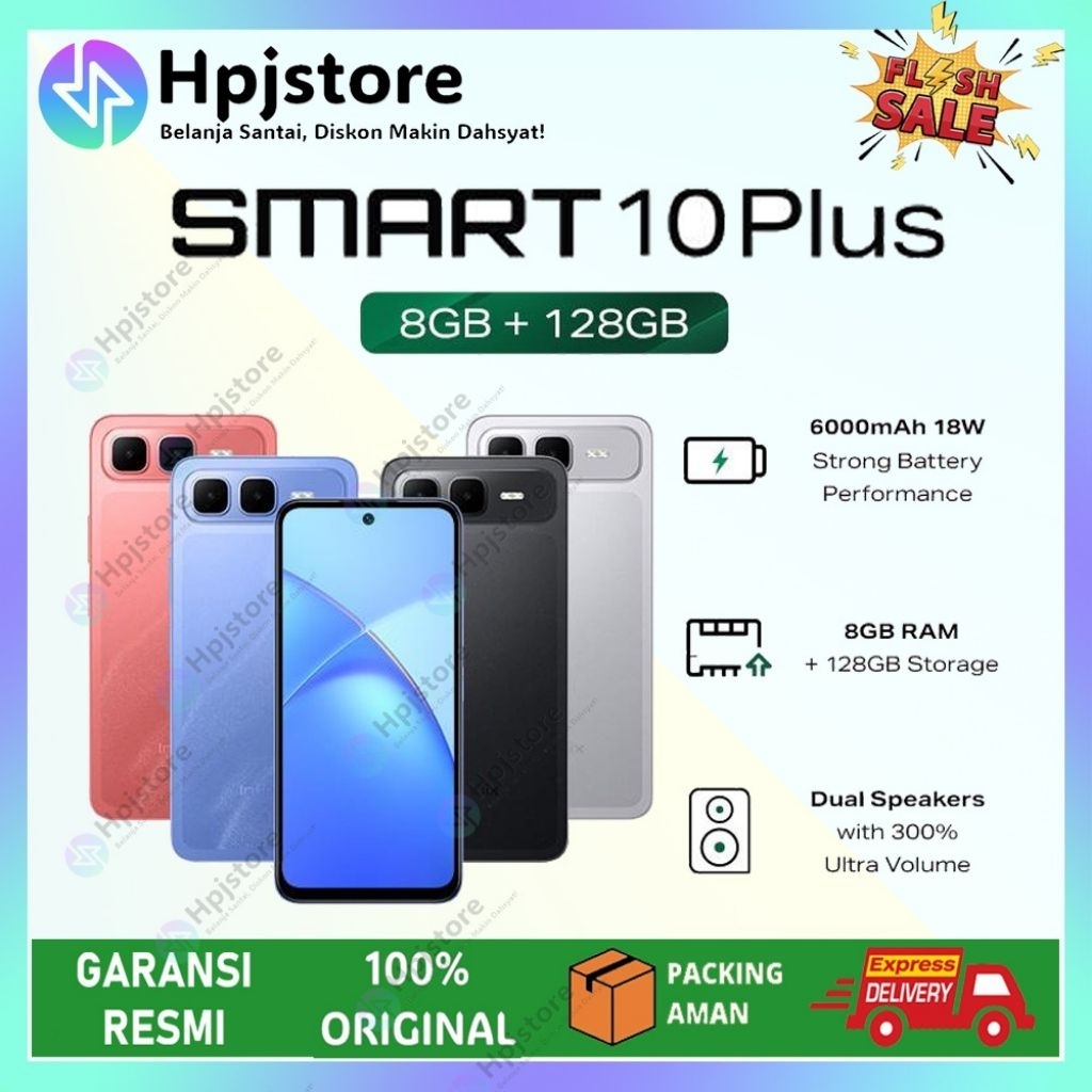 Infinix Smart 10 Plus 8/128GB - Up to 16GB Extended RAM - 6.67 inch 120Hz HD+ - T7250 - 6000 mAh - G