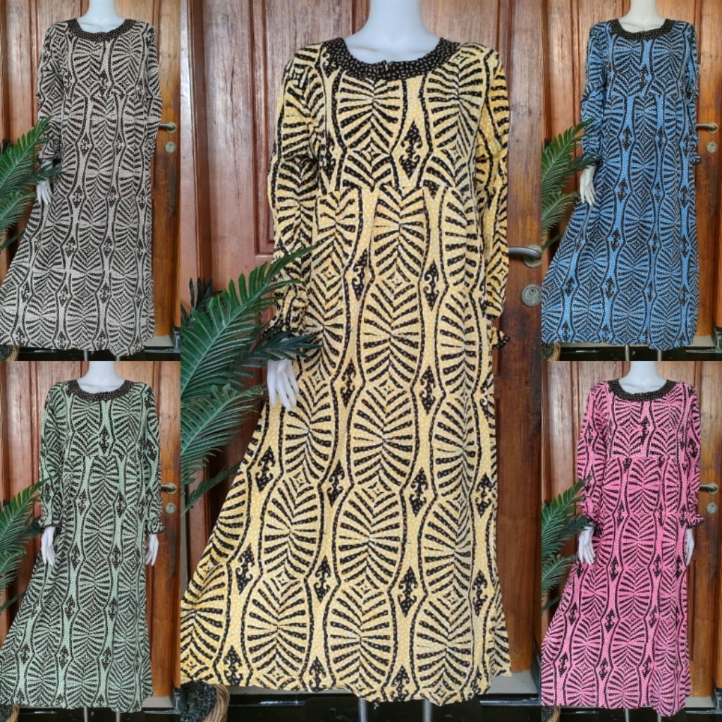 DASTER PANJANG NASTIA BY HUZA BUSUI RESLETING LENGAN PANJANG LD 108 ORIGINAL BATIK PEKALONGAN