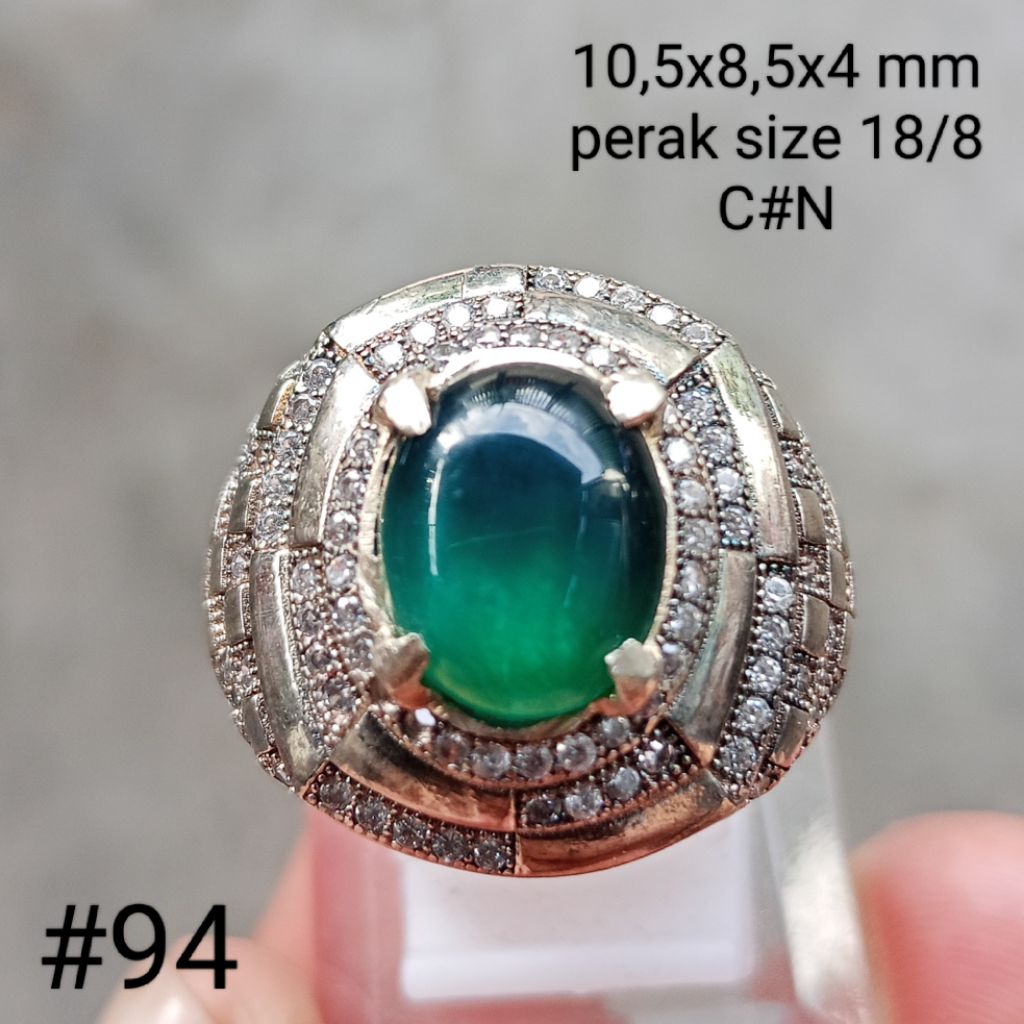 cincin perak, batu natural bacan Doko #94