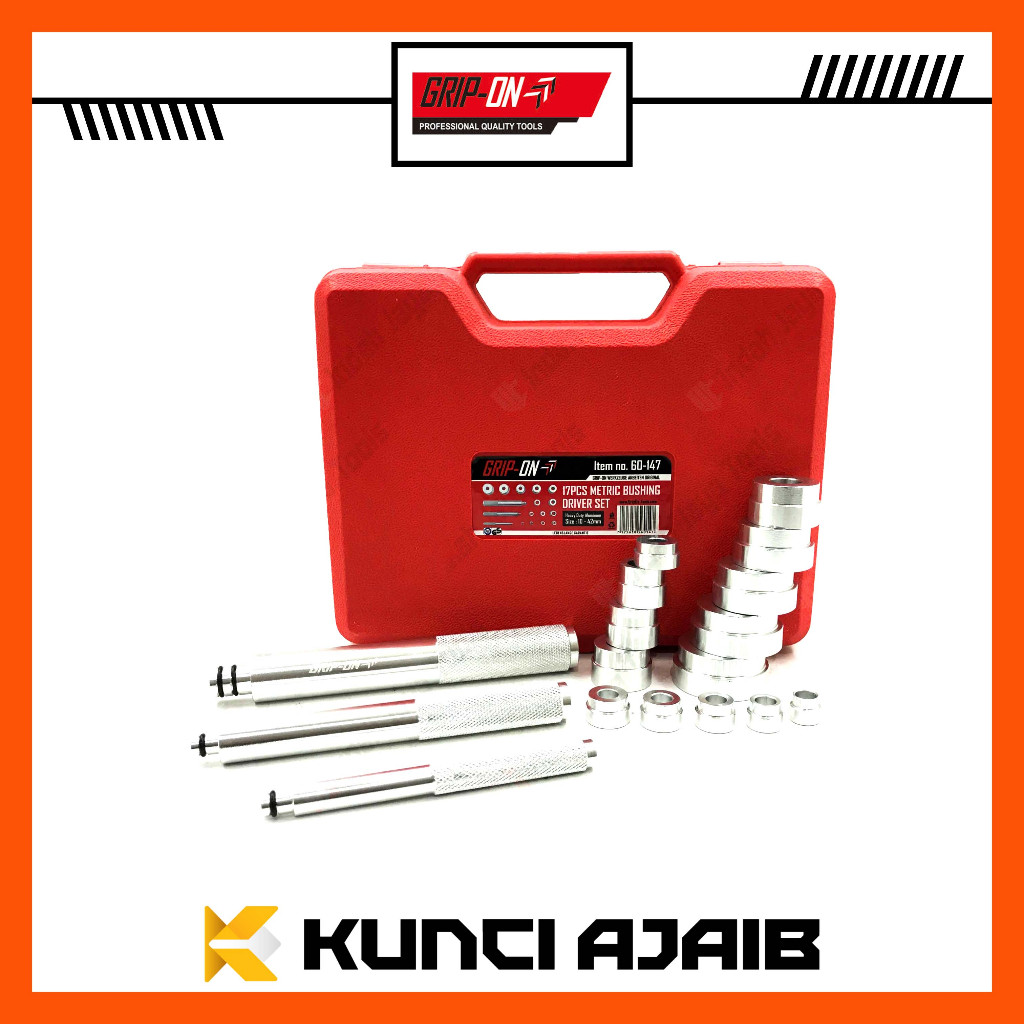 GRIP ON 60-147 Metric Bushing 17 Pcs Treker Lepas Pasang Bearing Seal