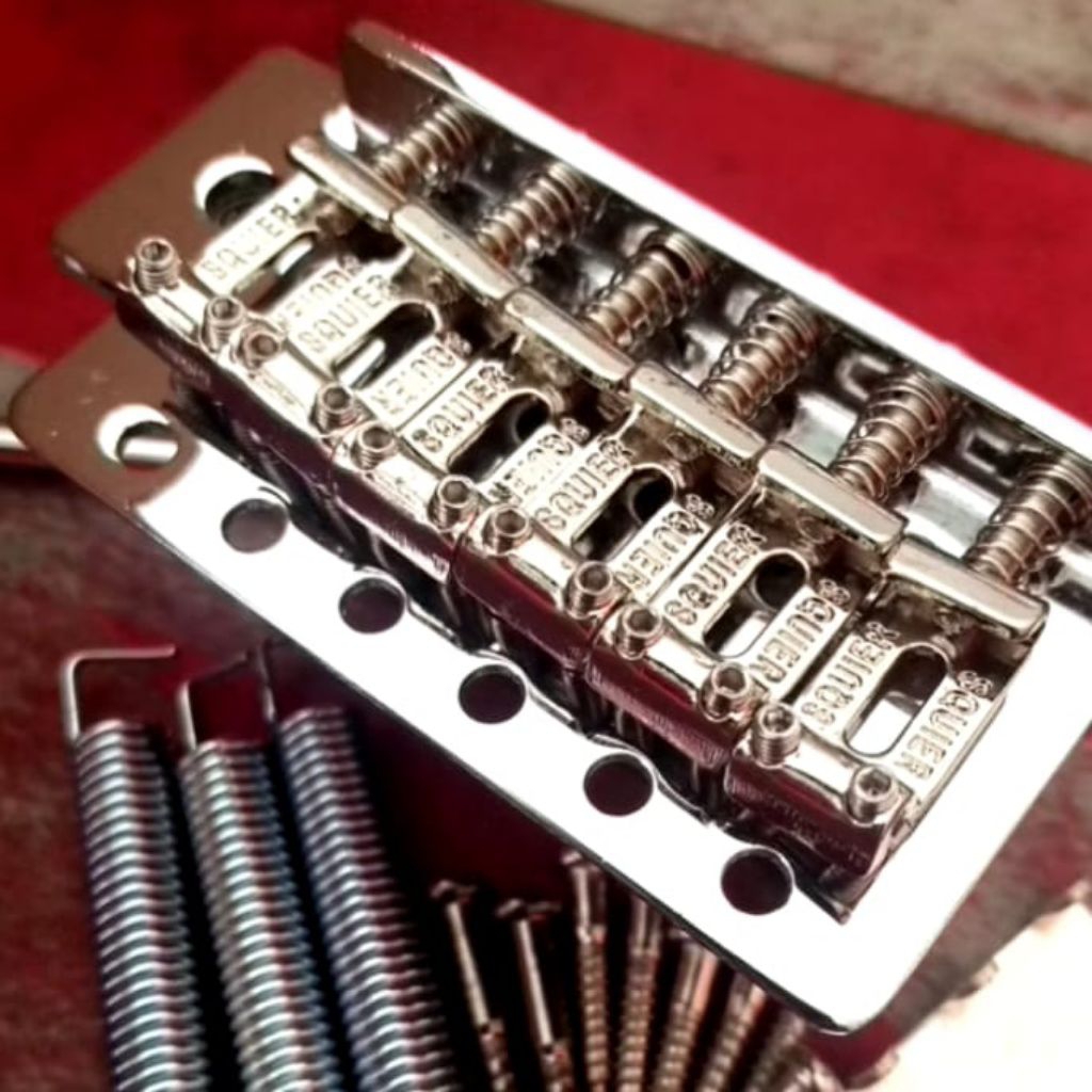 Bridge Gitar Original Squier Stratocaster Vintage Style Chrome