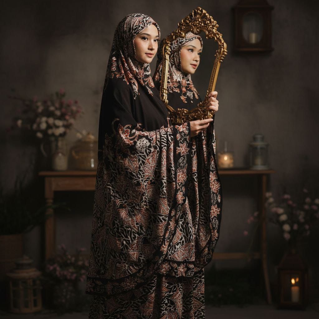 Mukena batik  sogan klasik pekalongan