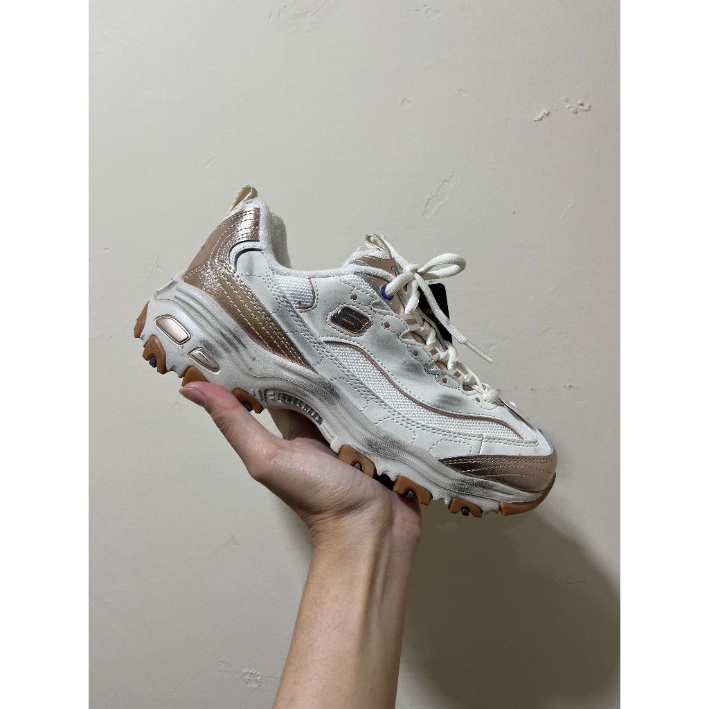 SEPATU SKECHERS D'LITES VINTAGE VISION NATURAL GOLD ORIGINAL 150245NTGD