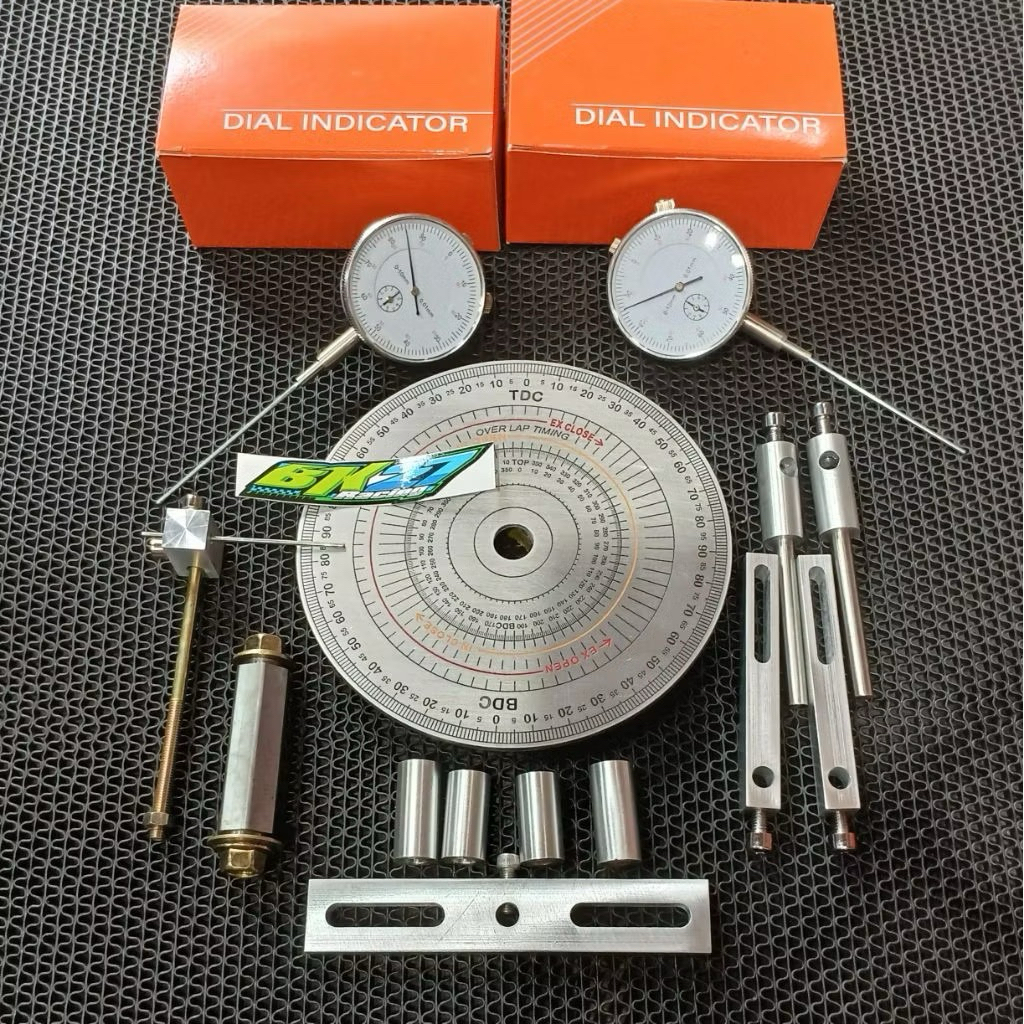 Busur derajat dial set beserta buret paket lengkap stand dial universal semua motor flexible degree 