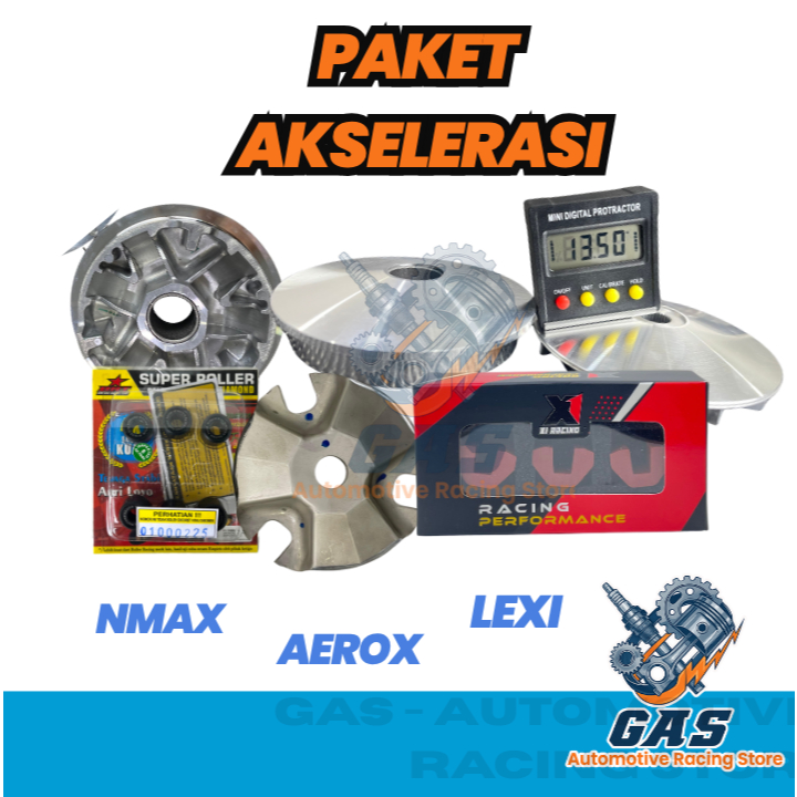 Paket Akselerasi CVT NMAX AEROX LEXI Pulley Bubut Roller BRT