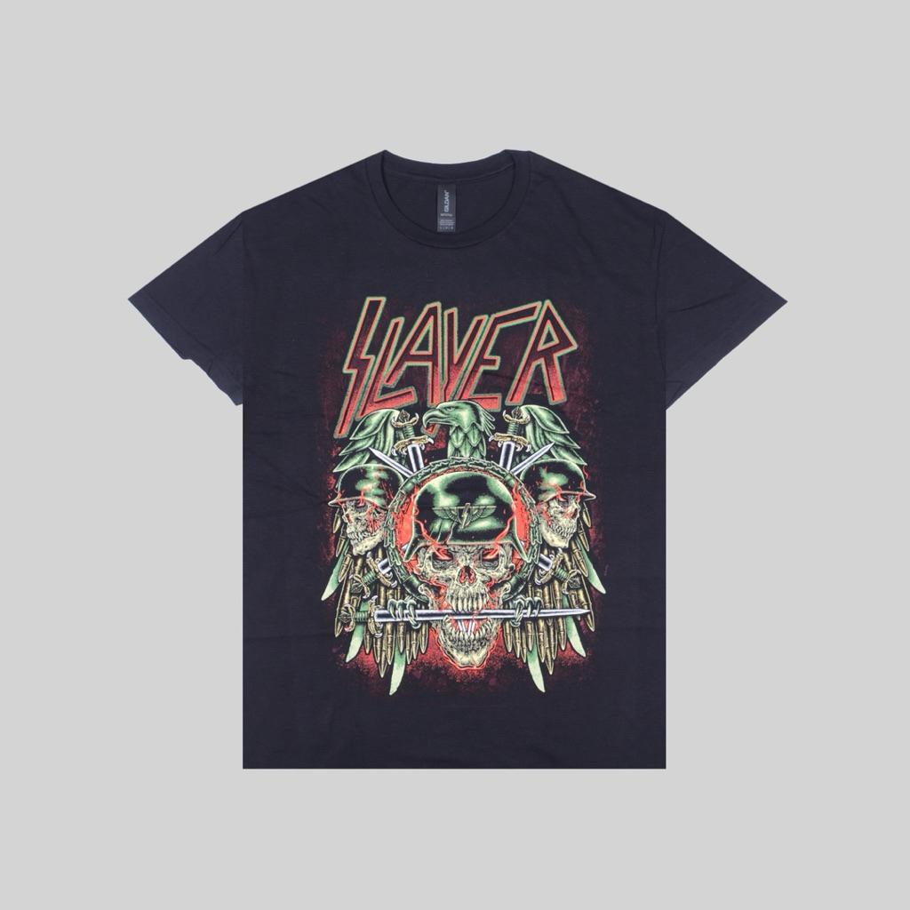 Tshirt SLAYER - PREY WITH BACKGROUND | Kaos Band Pria Reguler Original Merchandise