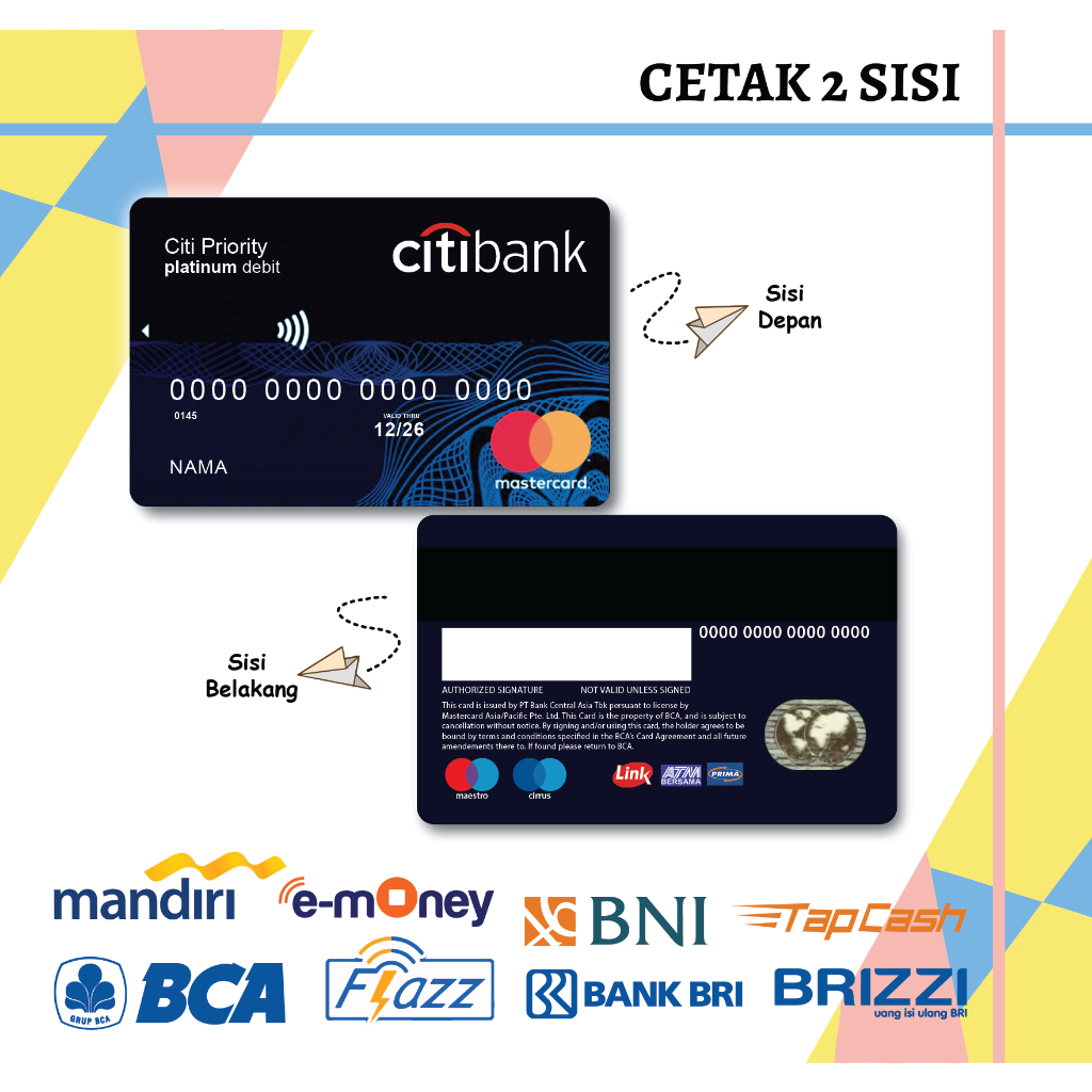EMONEY E TOLL DESIGN DEBIT CARD PRIORITY CITY MANDIRI FLAZZ BCA GEN 2 BNI TAPCASH BRIZZI BRI 2 SISI