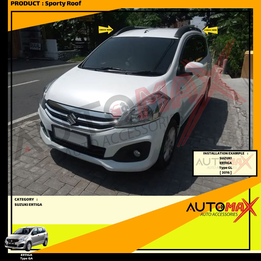 SPORTY ROOF / ROOF RAIL SPORTY DAITONY NEW ERTIGA 2015 UP / NEW ERTIGA DREZA 2016 UP