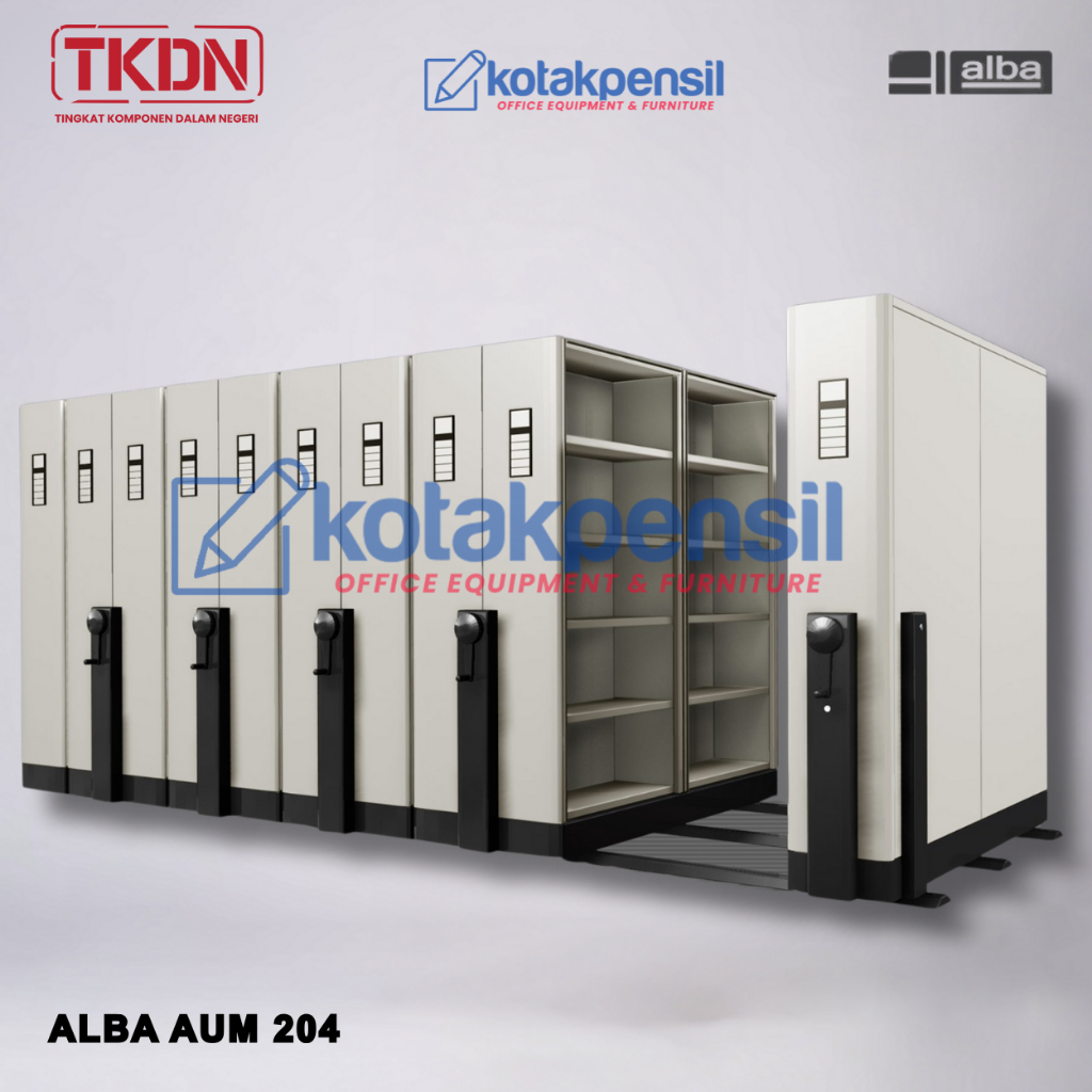 Mobile File Mekanik ALBA MF 204 Roll O Pack Mekanik ALBA MF 204 | Lemari Arsip Besi Kantor