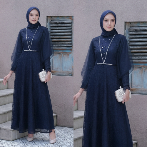 NEW ARRILVAL - AMARTHA MAXY DRESS SATIN MAXMARA MIX BROKAT TILLE MUTIARA DRESS ACARA KONDANGAN WISUD