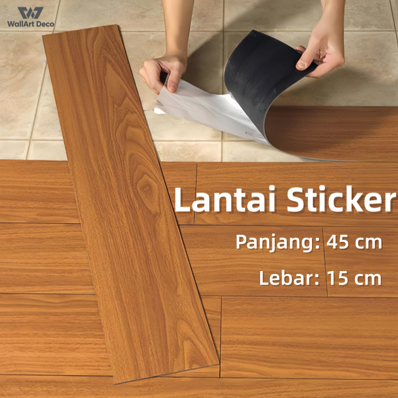Karpet Parket Vinyl Anti Air Dan Rayap Premium 45 × 15cm || Sticker Lantai Vinyl PVC Tahan Air Dan L