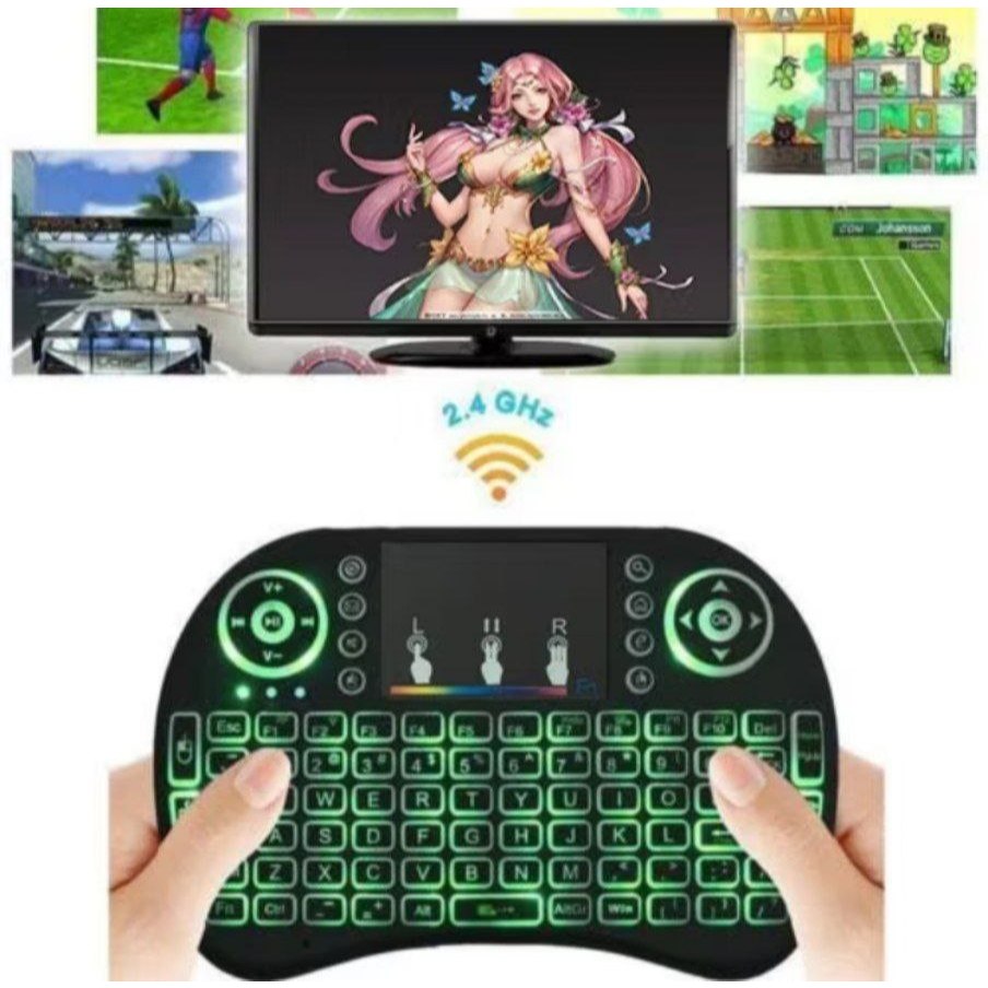 NEW Remote Keyboard Wireless / Mini Keyboard i8 Backlit Mouse Keypad