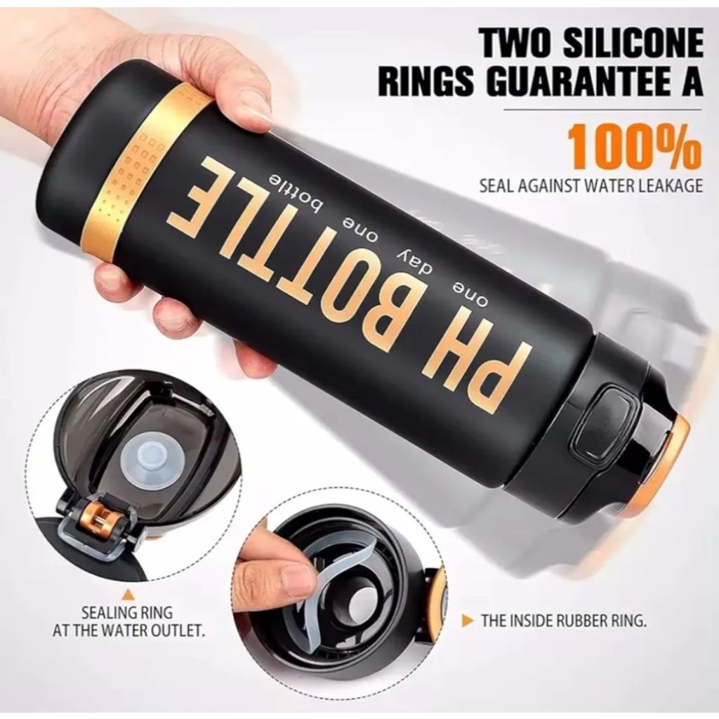 Botol Minum Sport Tempat Minum Motivasi Botol Penanda Gradient Gradasi Aestetic 1 Liter Free