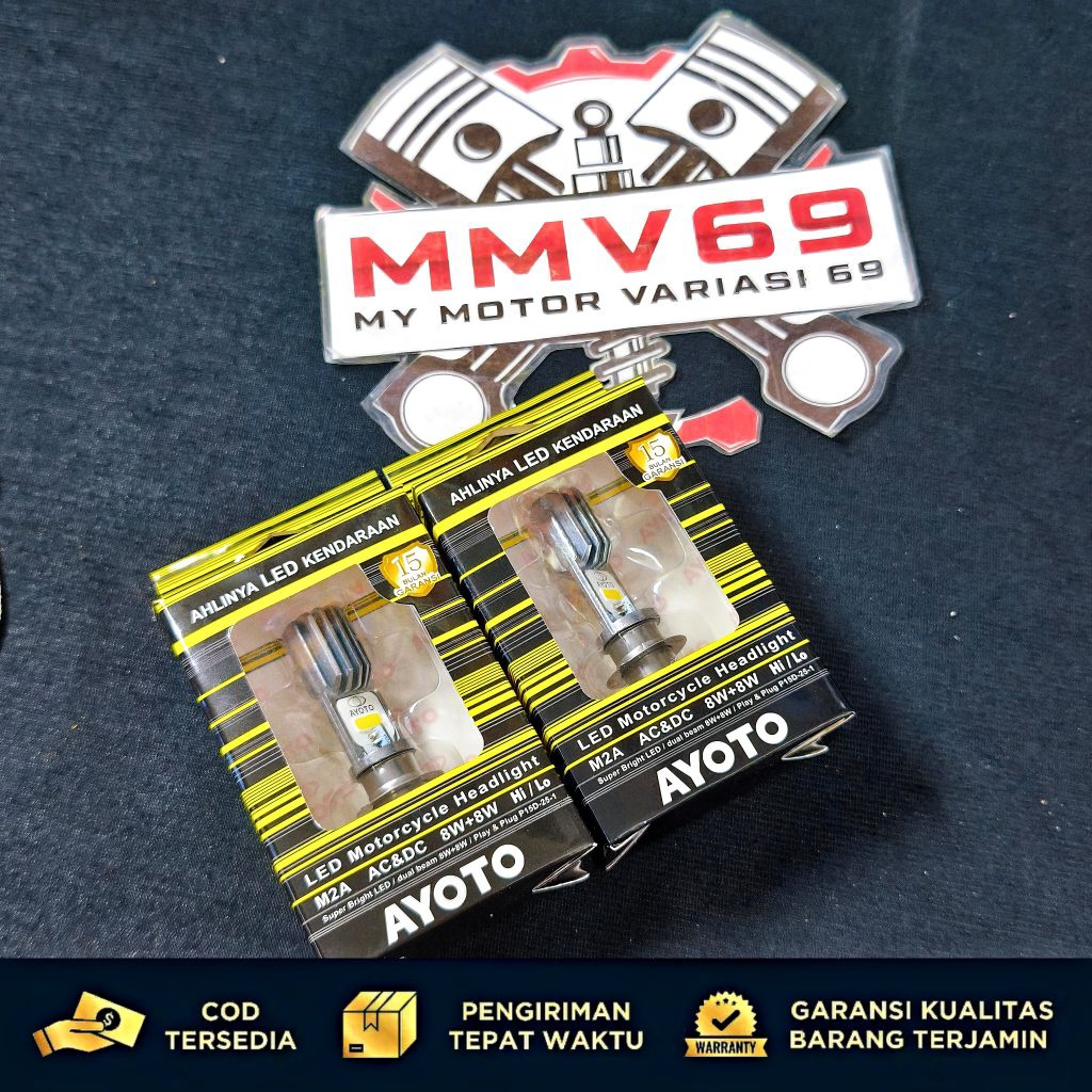 LAMPU AYOTO M2A LAMPU LED MOTOR AYOTO M2A H6 AC/DC BEBEK MATIC DOP K1 AYOTO M2A H6 Motorcycle Waterp