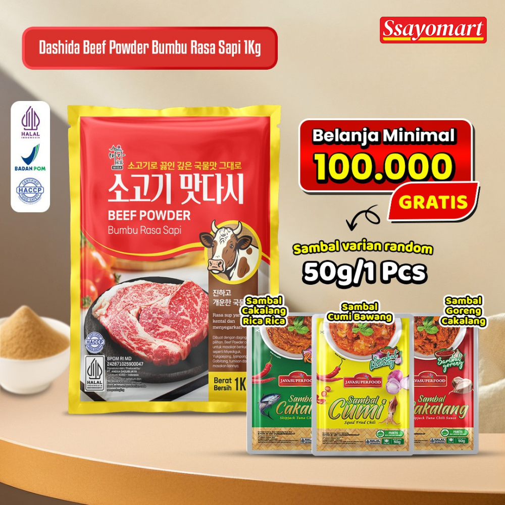 [HALAL] DASHIDA RASA SAPI 500G 1KG / SOGOGI DASHIDA SOUP STOCK / BUBUK SAPI / BUMBU SAPI / KALDU SAP