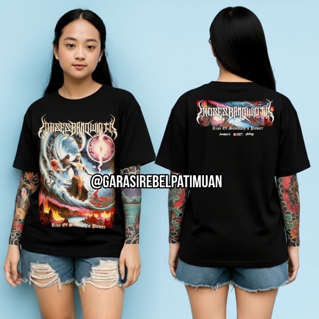 Kaos MOSES BANDWIDTH RISE OF SOMNATH'S POWER / tshirt gothic metal original lisensi resmi GARASI REB