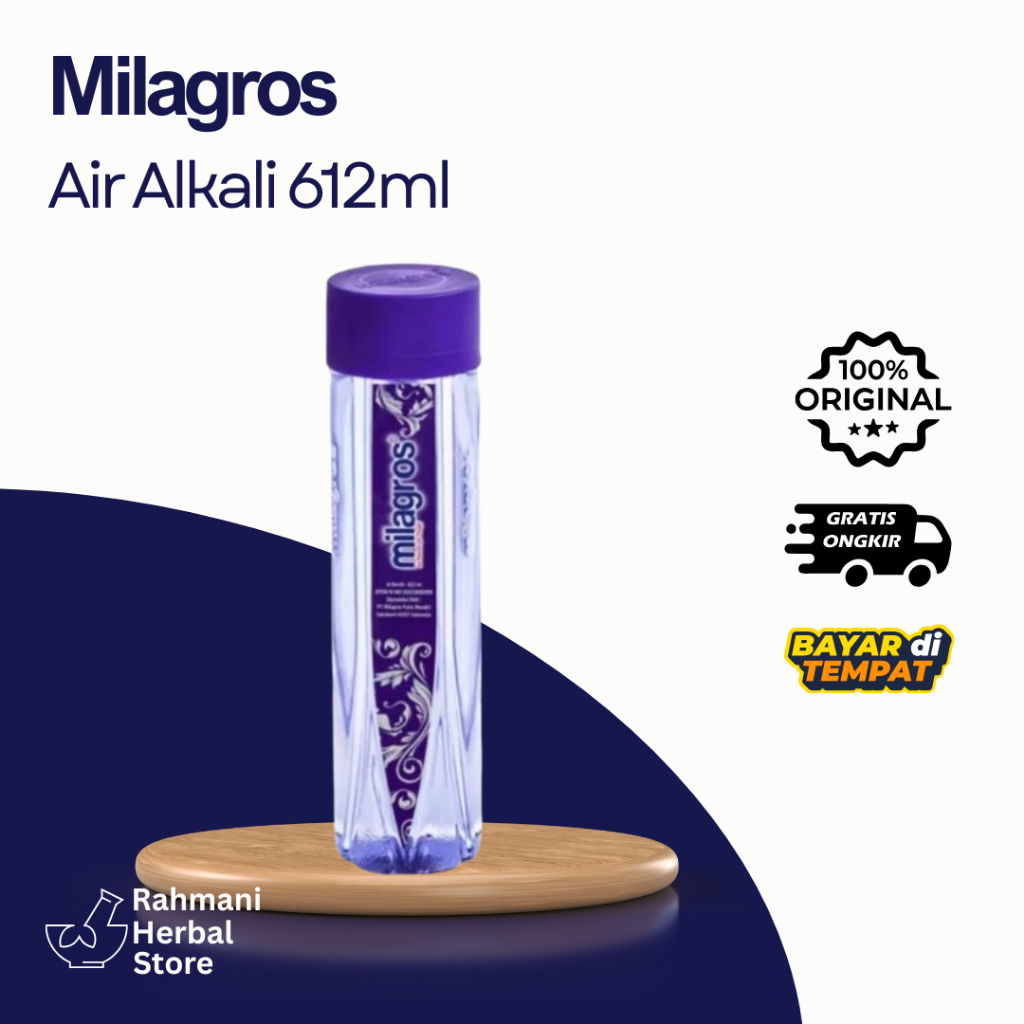 Milagros 612 ml Original Mila Gros– Air Minum Premium Dengan Alkali untuk Kesehatan & Hidup Aktif
