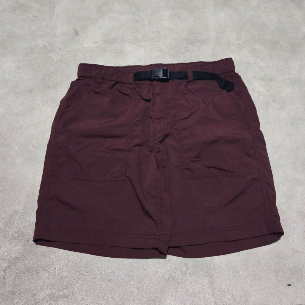 Celana pendek nylon musinsa standard merah bata