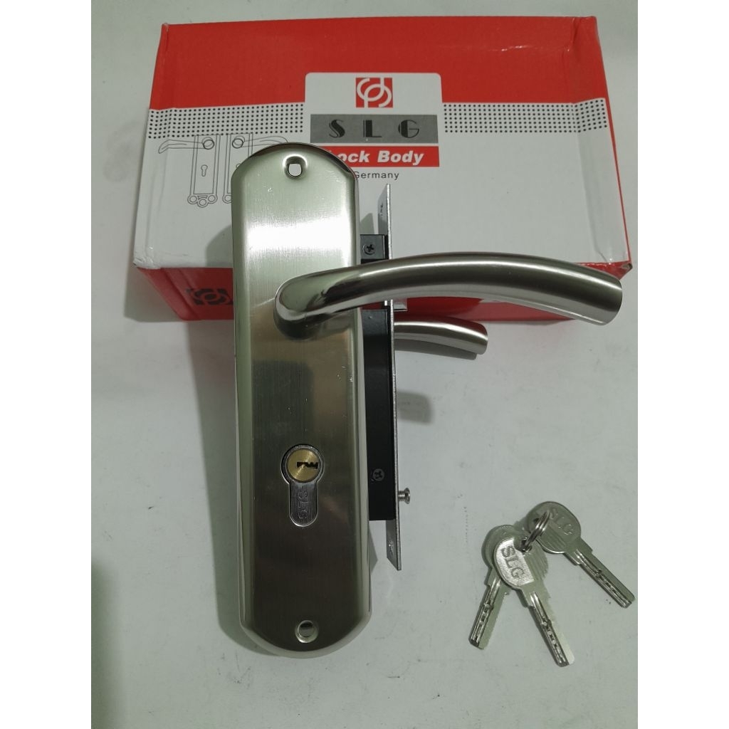 handle Gagang kunci pintu Tanggung Bulat Aluminium Soligen SET CP 8213