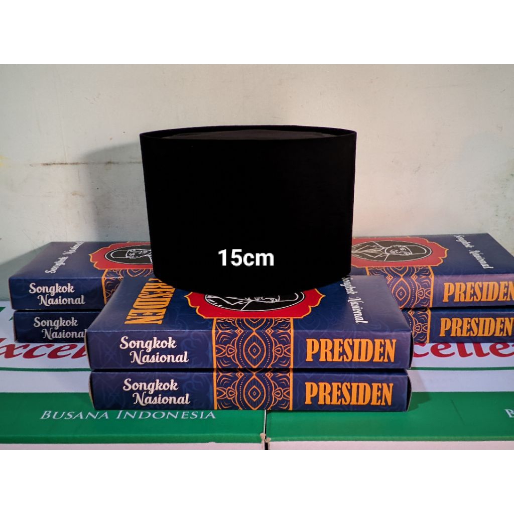 Peci Songkok hitam AC peci tinggi 15cm kopyah muslim dewasa