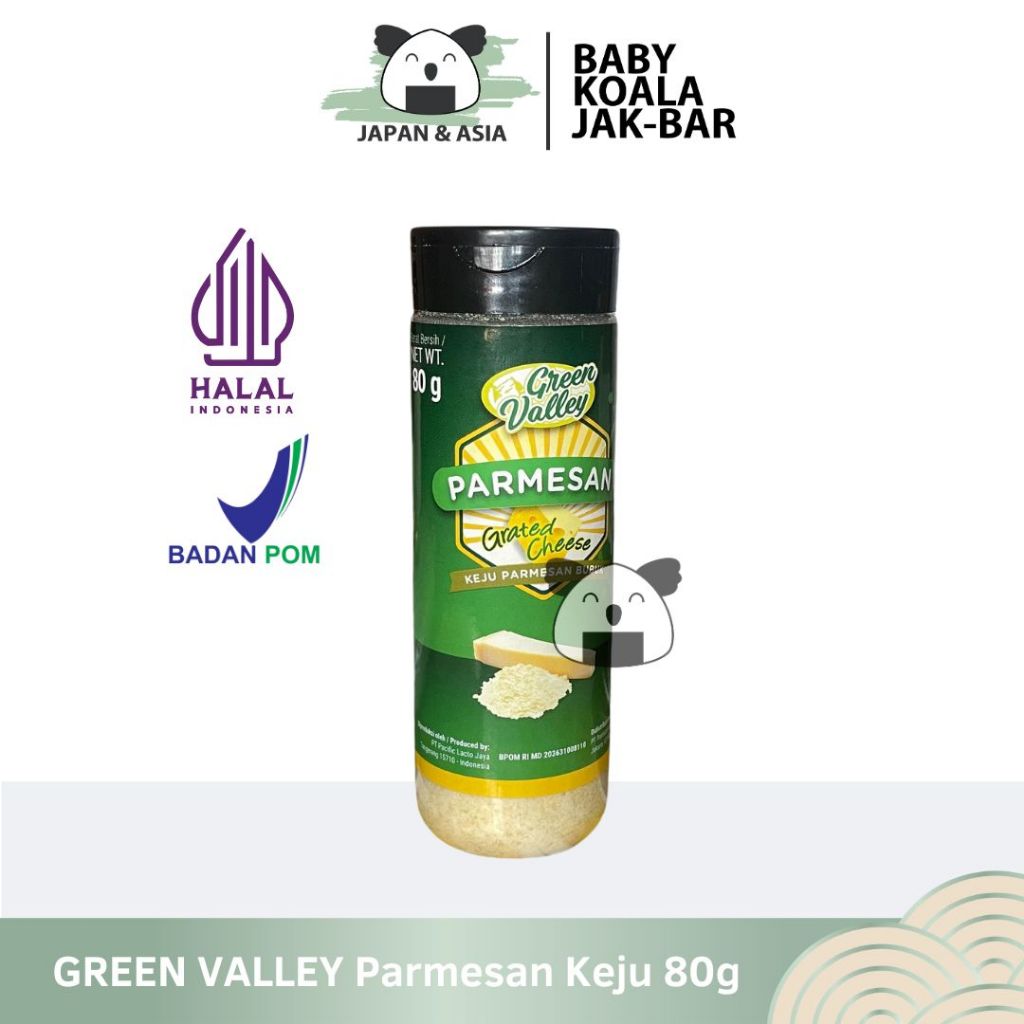 GREEN VALLEY Keju Parmesan Cheese 80 g Halal | Keju Parmesan Bubuk -BKJ