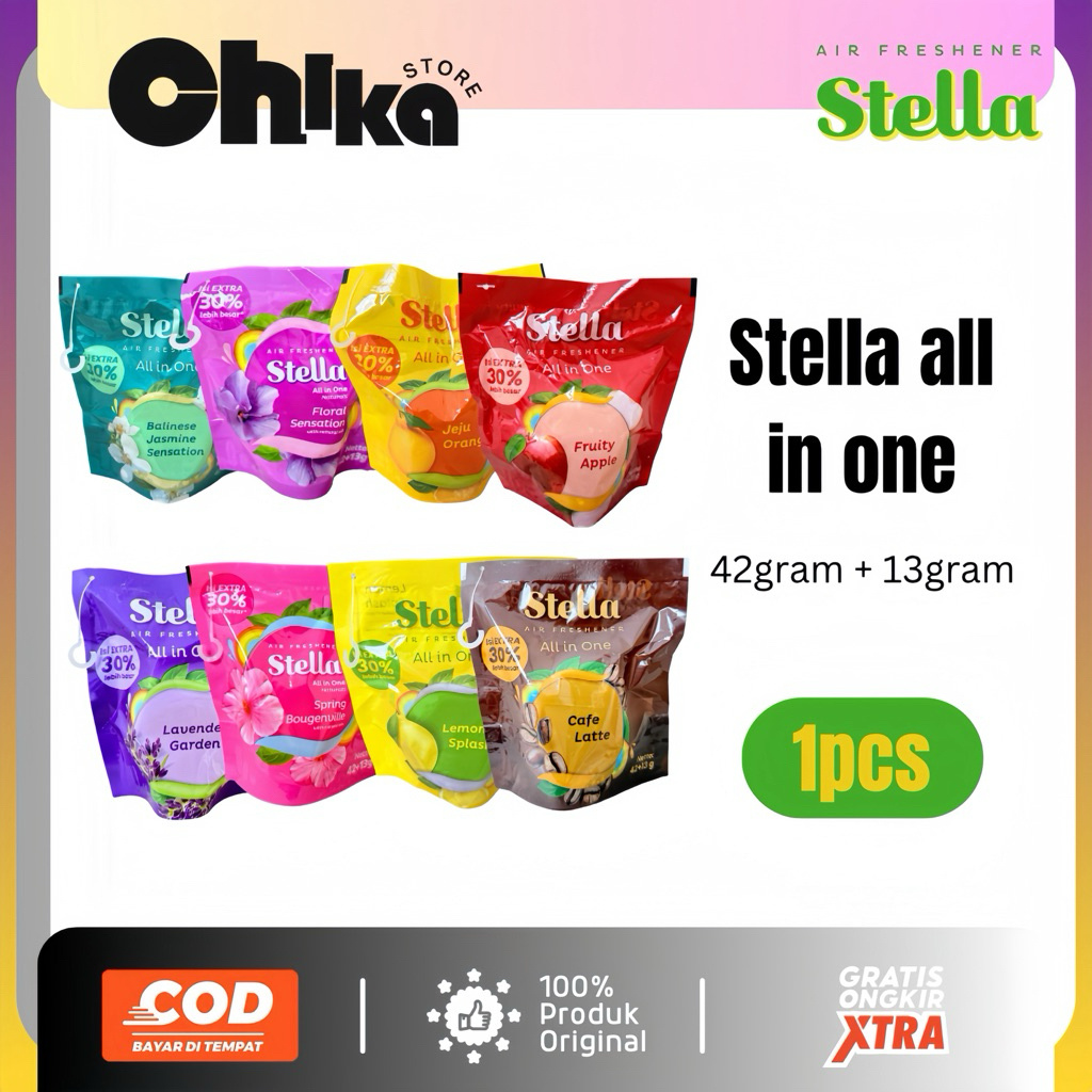 Stella All In One (42gr + 13gr ) Pengharum Ruangan Gantung Pengharum Mobil Ecer