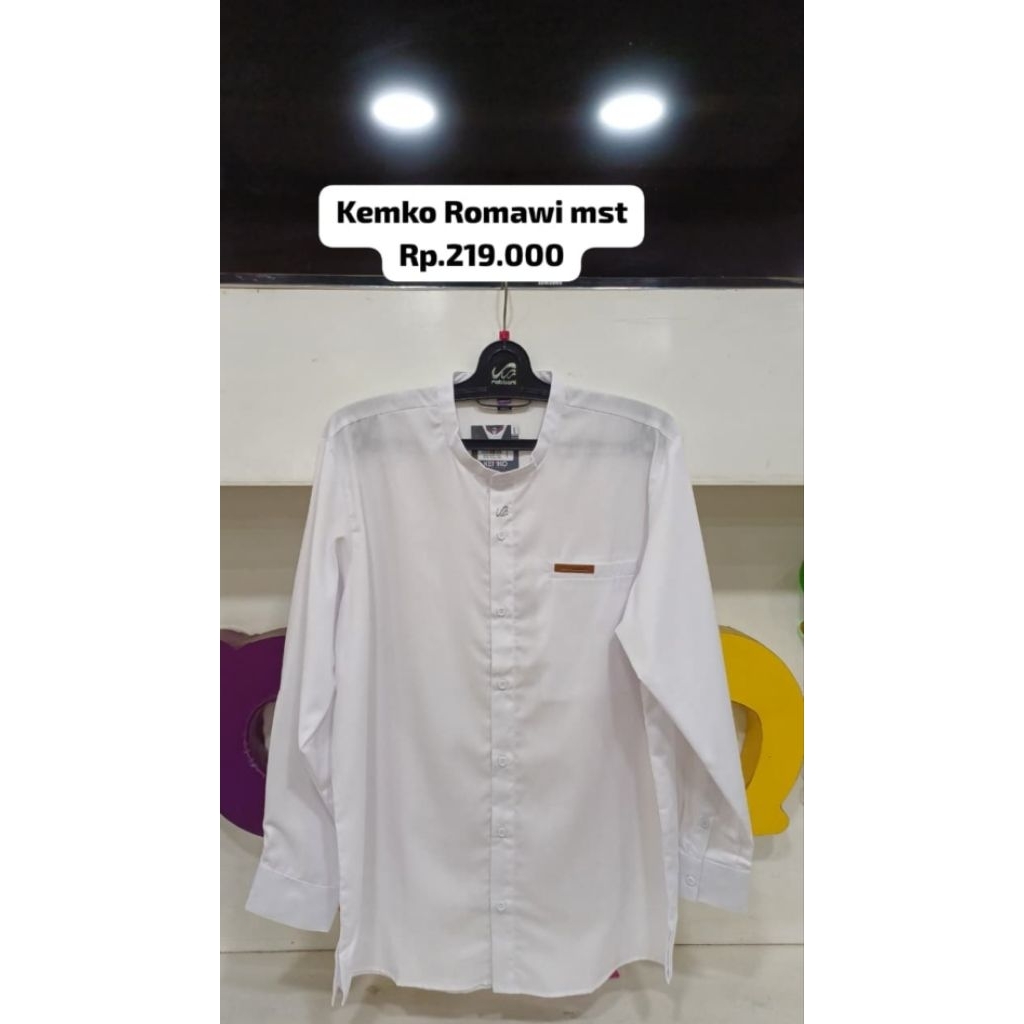 Rabbani - Kemko Romawi Putih | Kemko Putih Rabbani Ori | Baju Koko Lengan Panjang Putih
