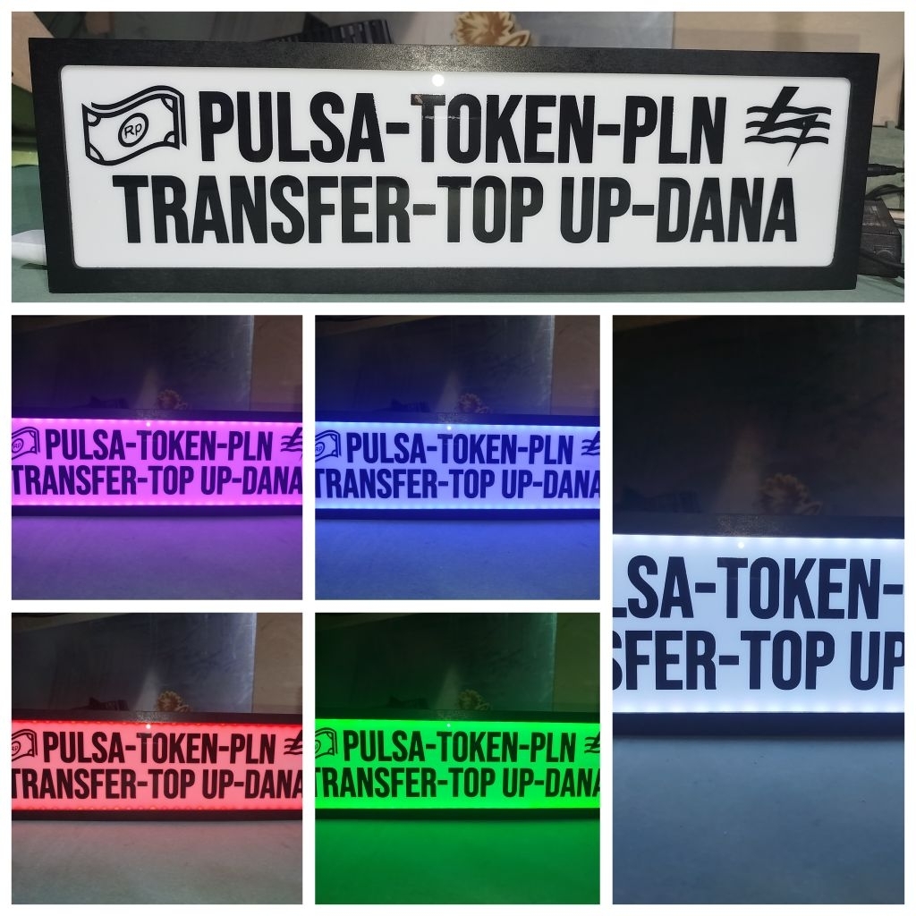 lamou tulisan rgb neon box pulsa token pln transfer topup dana ada remot
