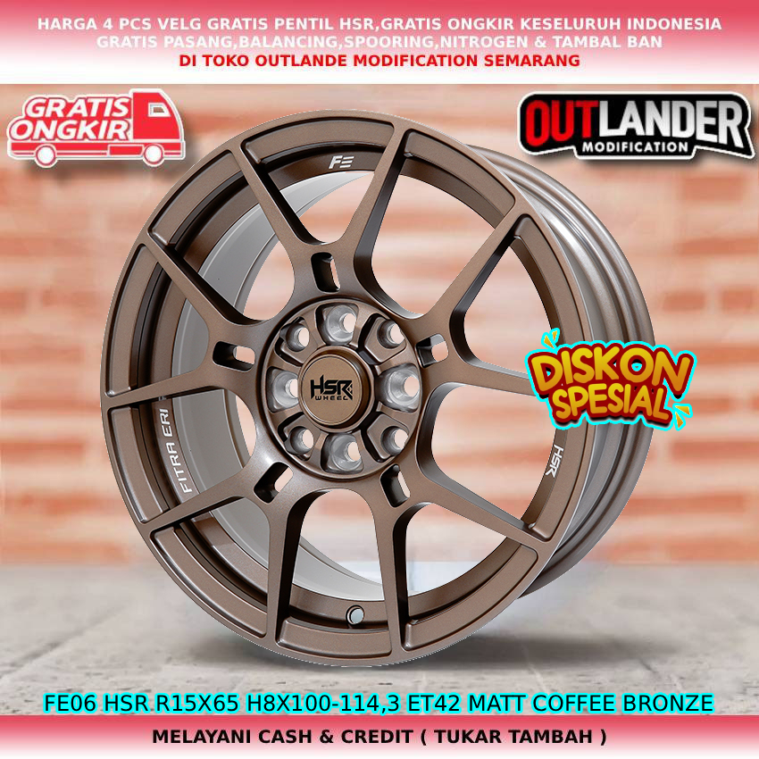 Velg racing untuk mobil Picanto| Mirage| March| Sirion| dll velg hsr fe06 R15